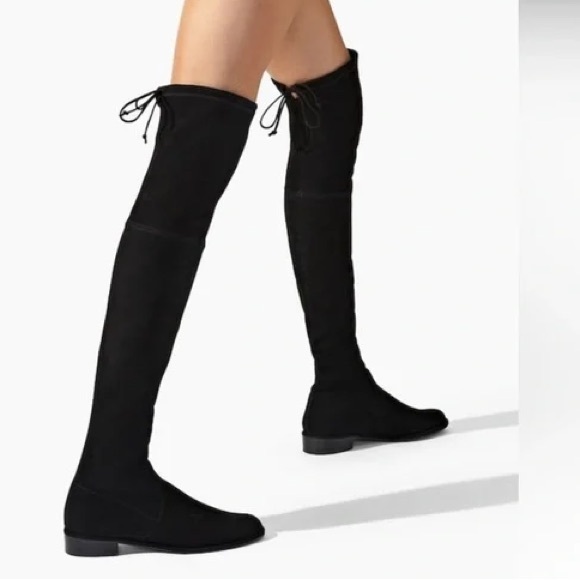 Lowland Bold Boot by Stuart Weitzman at THE MILE Stuart Weitzman Lowland Bold Black Over-the-Knee Boots